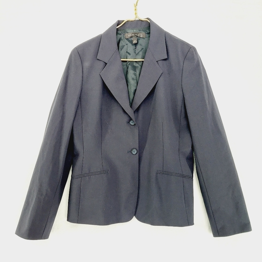 Anne Klein Black Long Sleeve 2 Buttons Blazer 5122